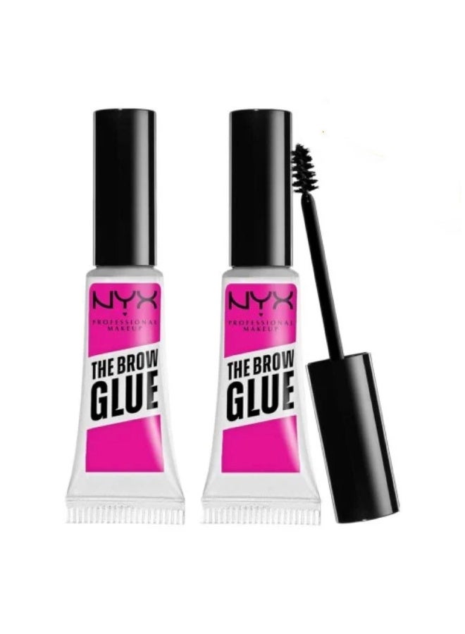 2-pack 1+1 NYX Professional Makeup The Brow Glow, Long-Lasting Eyebrow Gel - Clear
